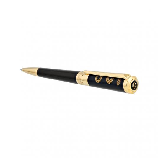 stylo plume st dupont godronne en metal argente or 18k